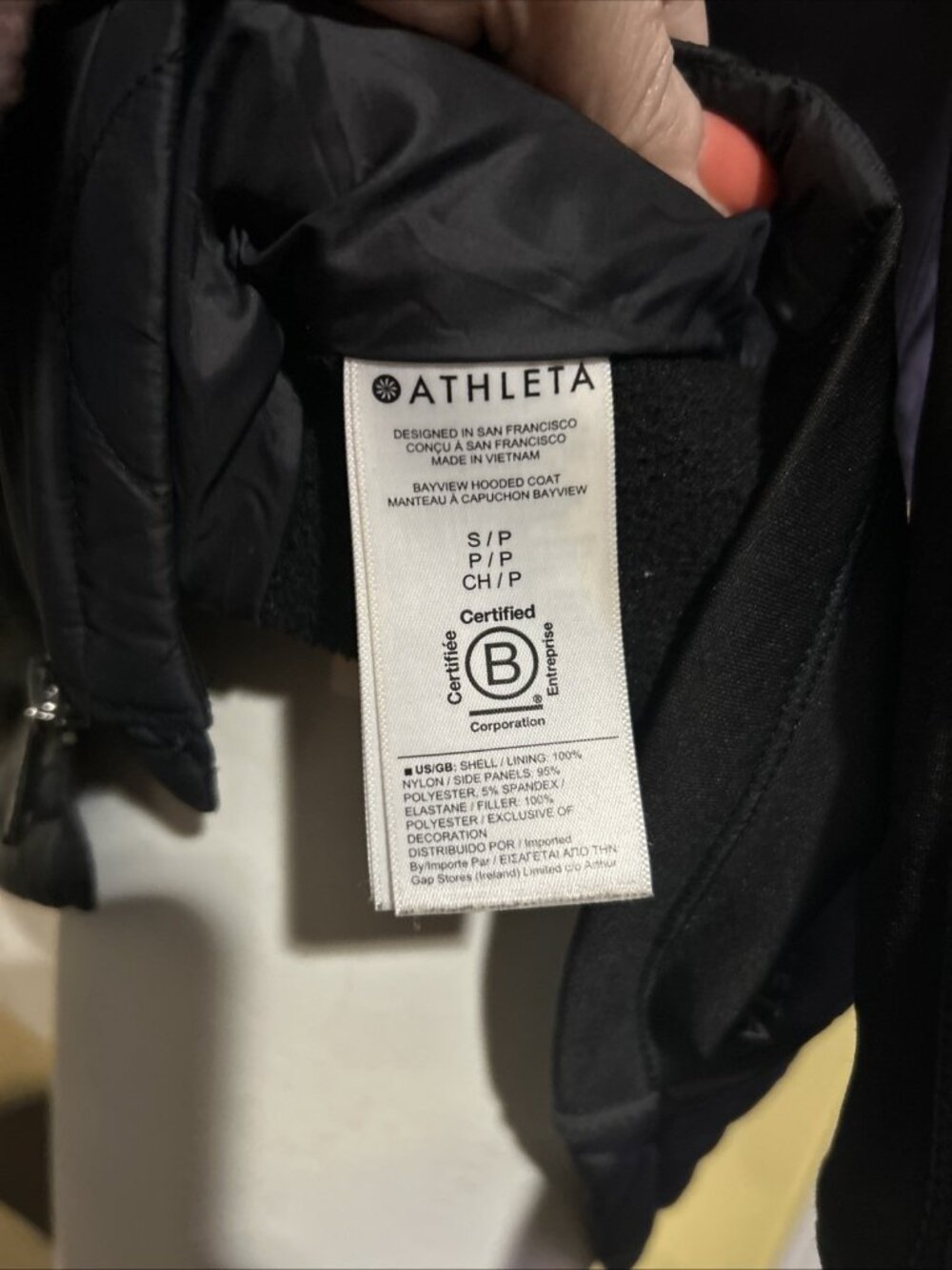 Athleta Bayview Hooded Coat Jacket Black Quilted Lightweight Women's Size S - Picture 12 of 14